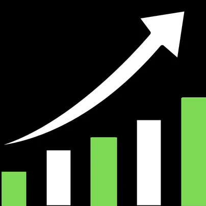 Scalability icon showing business growth chart and upward progress