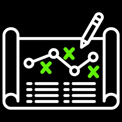 Discovery and planning icon showing project analysis, strategy, and requirements