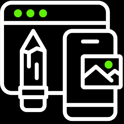 UI UX design icon showing website and mobile interface design
